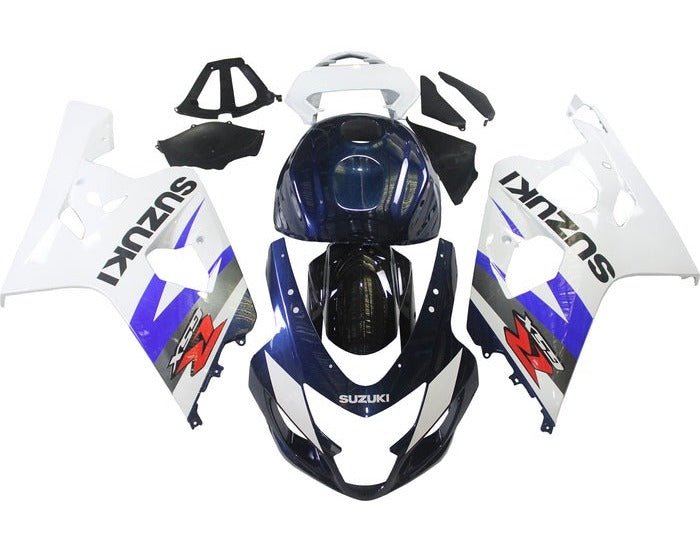 Suzuki GSXR600 Fairings (2004-2005) White, Dual Blue, Gray, Black at KingsMotorcycleFairings.com