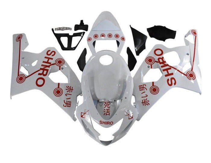 Suzuki GSXR600 Fairings (2004-2005) White, Red, Shiro at KingsMotorcycleFairings.com