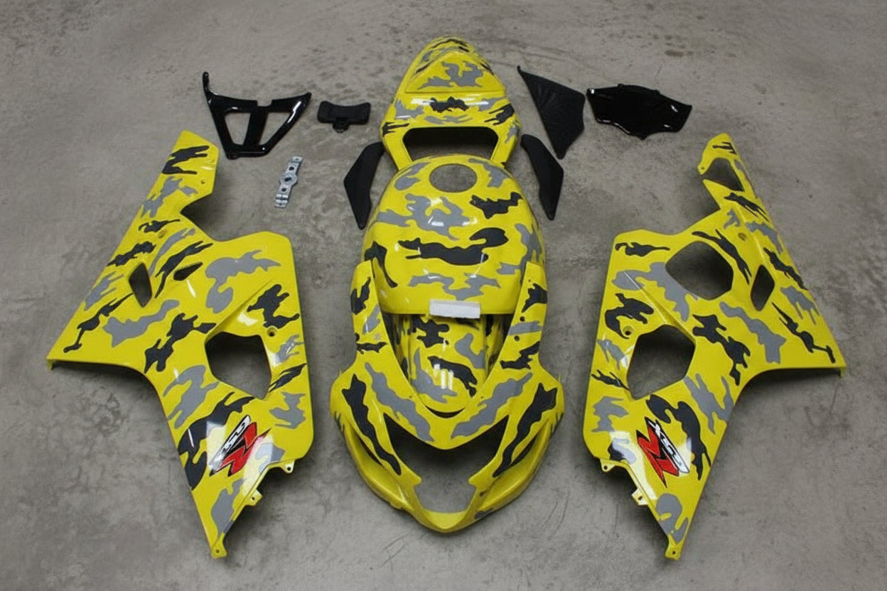 Suzuki GSXR600 Fairings (2004-2005) Yellow, Black, Gray, Camo at KingsMotorcycleFairings.com