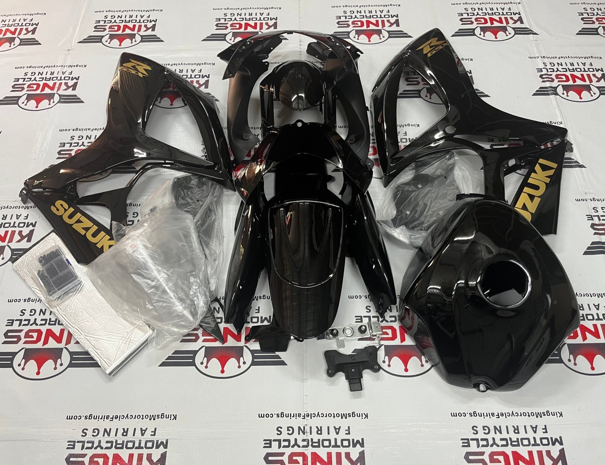 Suzuki GSXR 600 (2006-2007) Black, Gold Fairings at KingsMotorcycleFairings.com