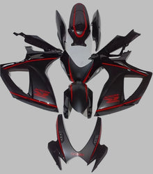 Suzuki GSXR 600 Fairings (2006-2007) Black, Matte Black, Red Stripe at KingsMotorcycleFairings.com