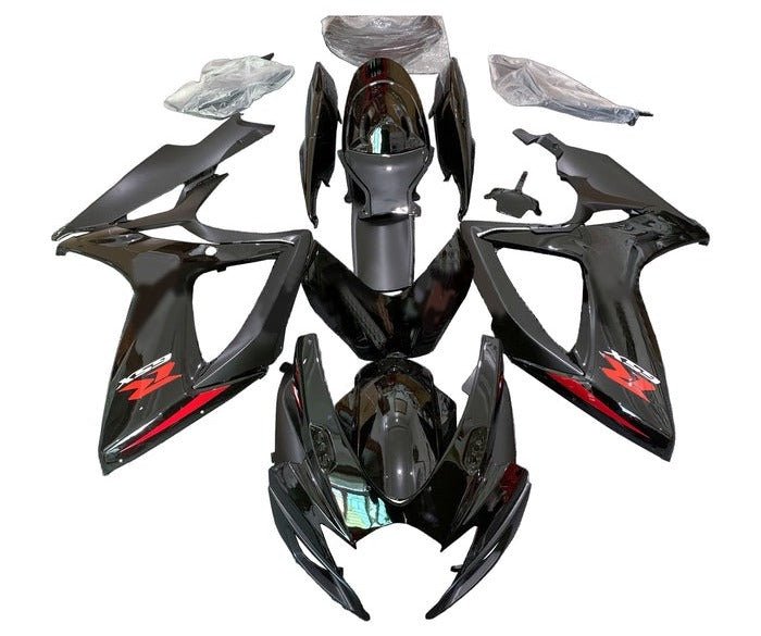Shop Suzuki GSXR600 Fairings (2006-2007) Black, Red, Stripe at KingsMotorcycleFairings.com