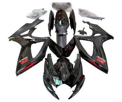 Shop Suzuki GSXR600 Fairings (2006-2007) Black, Red, Stripe at KingsMotorcycleFairings.com