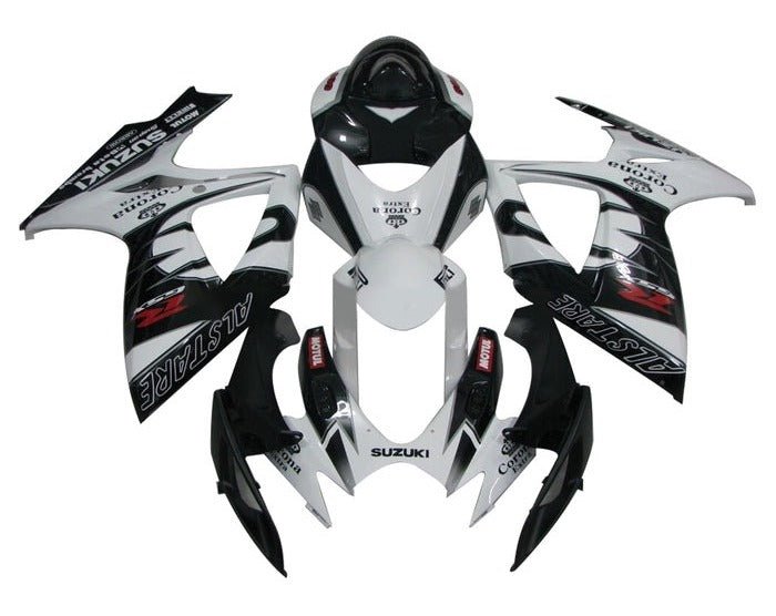 Suzuki GSXR 600 Fairings (2006-2007) Black, White Alstare at KingsMotorcycleFairings.com
