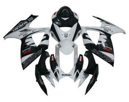 Suzuki GSXR 600 Fairings (2006-2007) Black, White Alstare at KingsMotorcycleFairings.com