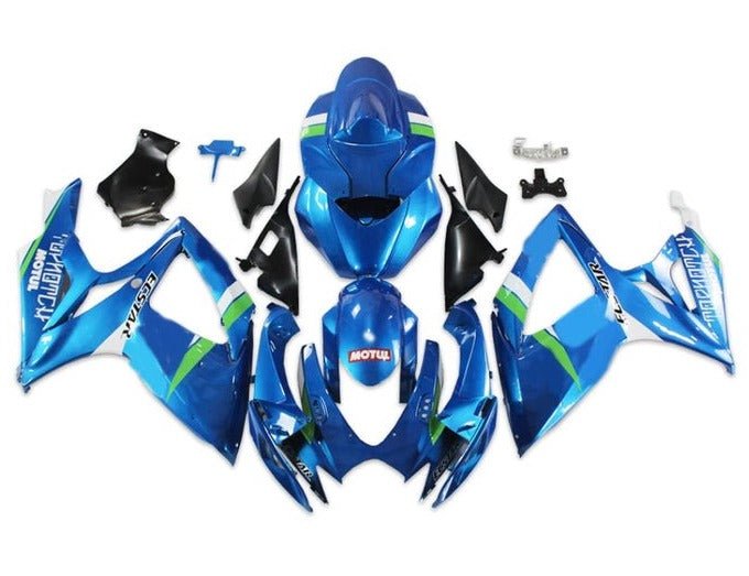 Suzuki GSXR 600 Fairings (2006-2007) Blue, White, Green Ecstar at KingsMotorcycleFairings.com