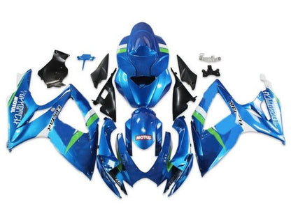 Suzuki GSXR 600 Fairings (2006-2007) Blue, White, Green Ecstar at KingsMotorcycleFairings.com