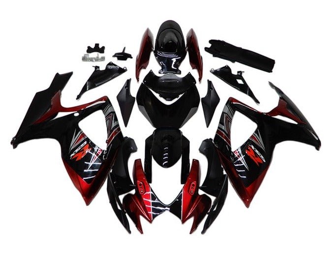 Suzuki GSXR 600 Fairings (2006-2007) Dark Red, Black, Silver at KingsMotorcycleFairings.com