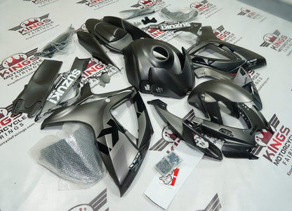 Suzuki GSXR600 Fairings (2006-2007) Matte Gunmetal Gray, Black by KingsMotorcycleFairings.com