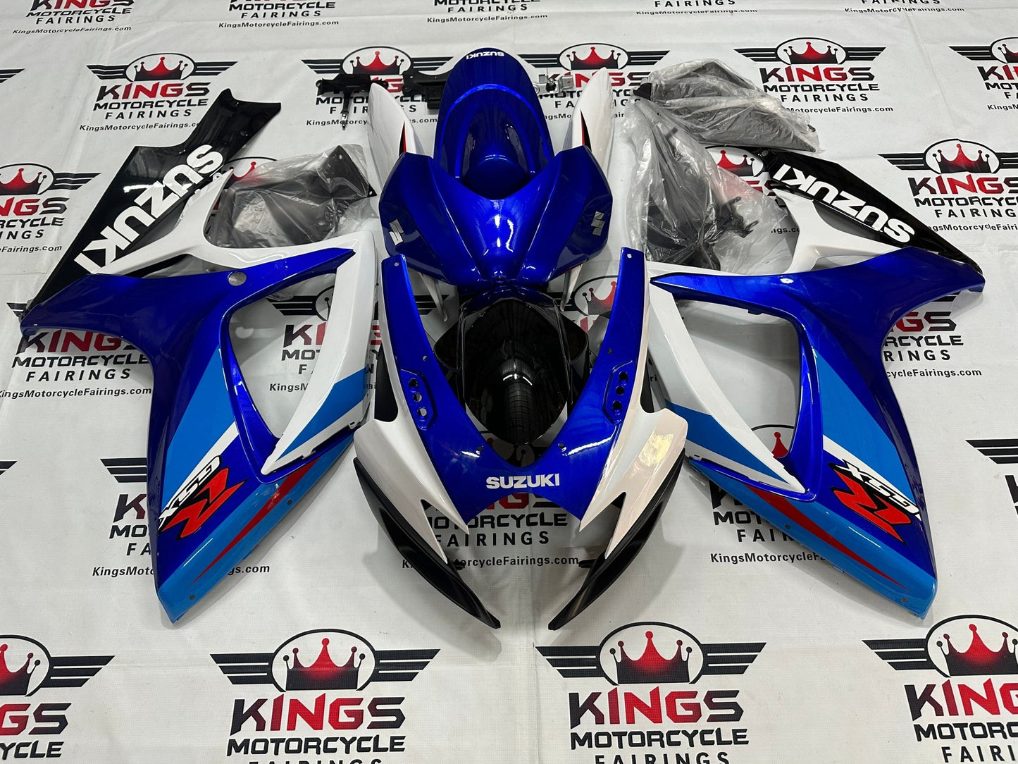 Suzuki GSXR600 Fairings (2006-2007) White, Dual Blue, Red, Black from KingsMotorcycleFairings.com