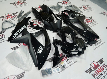 Suzuki GSXR 600 Fairings (2008-2010) Black, Matte Black, Silver at KingsMotorcycleFairings.com