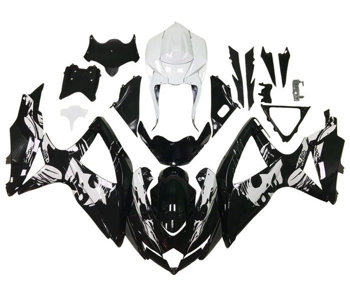 Suzuki GSXR 600 Fairings (2008-2010) Black, White, Leyla at KingsMotorcycleFairings.com
