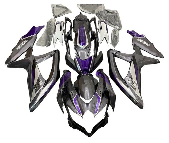Suzuki GSXR 600 Fairings (2008-2010) Gray, Purple, Silver at KingsMotorcycleFairings.com