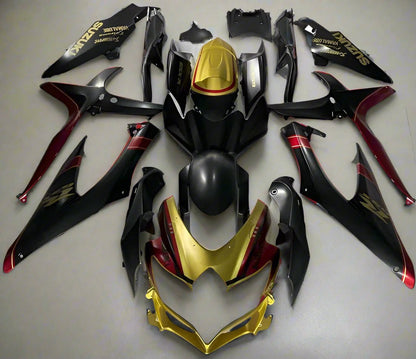 Suzuki GSXR 600 Fairings (2008-2010) Matte Black, Gold, Dark Red at KingsMotorcycleFairings.com