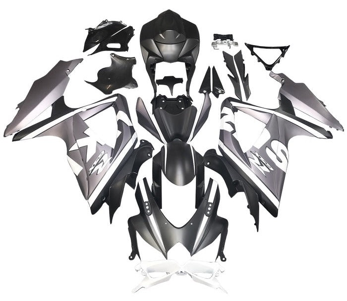 Suzuki GSXR 600 Fairings (2008-2010) Matte Black, Gray, White at KingsMotorcycleFairings.com