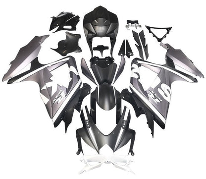 Suzuki GSXR 600 Fairings (2008-2010) Matte Black, Gray, White at KingsMotorcycleFairings.com