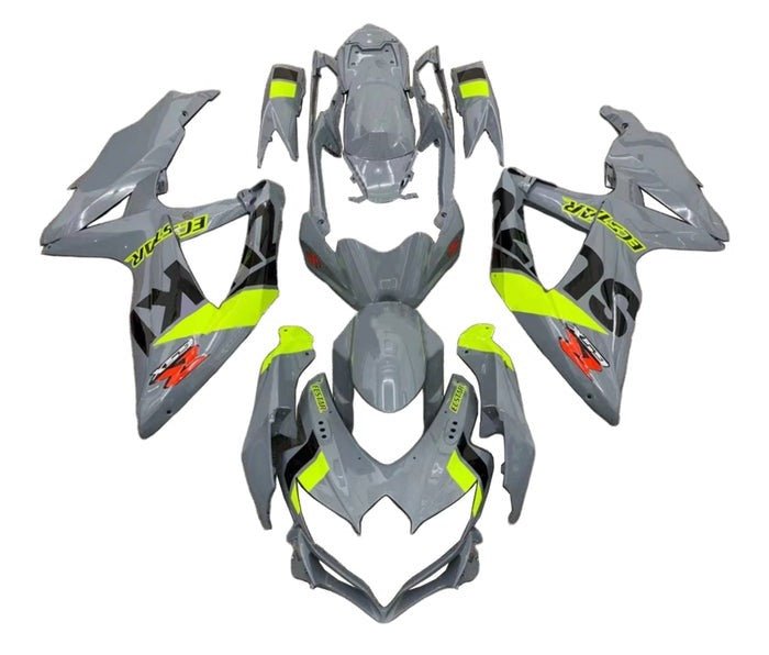 Suzuki GSXR 600 Fairings (2008-2010) Nardo Gray, Black, Neon Yellow at KingsMotorcycleFairings.com