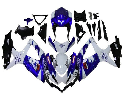 Suzuki GSXR 600 Fairings (2008-2010) White, Blue, Black Corona at KingsMotorcycleFairings.com