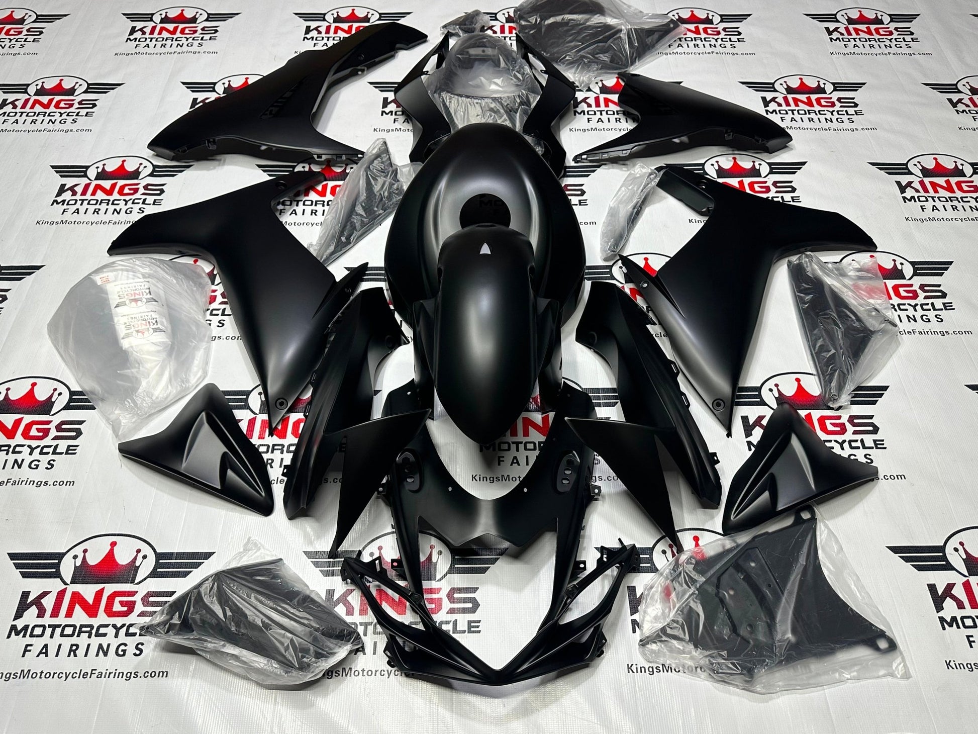 Suzuki GSXR600 Fairings (2011-2024) All Matte Black from KingsMotorcycleFairings.com