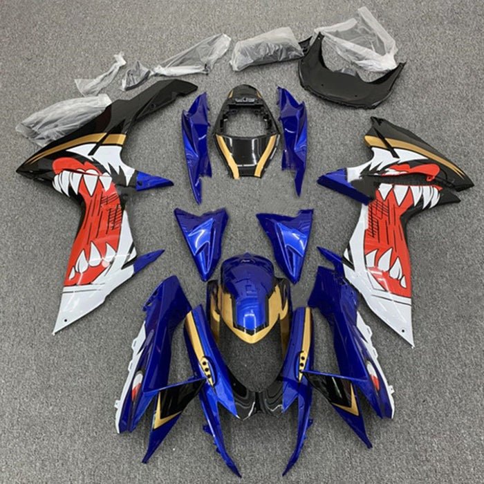 Suzuki GSXR 600 Fairings (2011-2024) Blue, Red, White Shark at KingsMotorcycleFairings.com