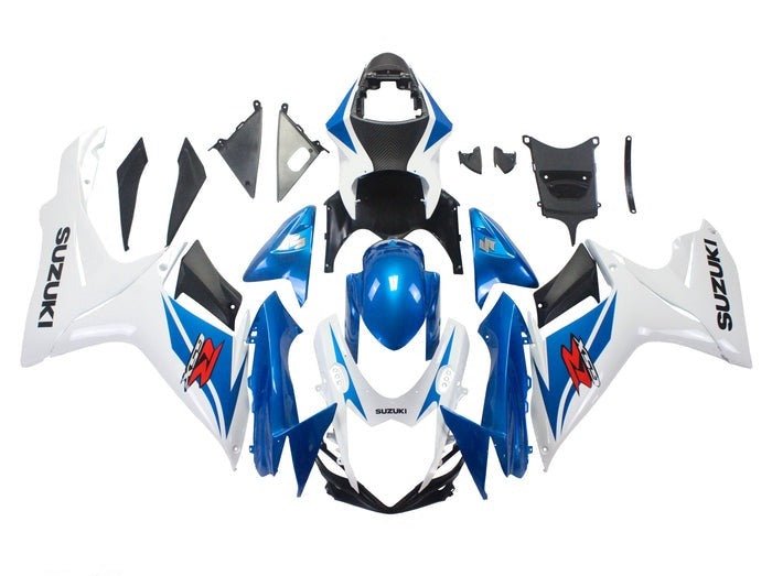 Suzuki GSXR600 Fairings (2011-2024) Blue, White Original at KingsMotorcycleFairings.com