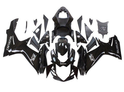 Suzuki GSXR 600 Fairings (2011-2024) Gloss Black, Silver at KingsMotorcycleFairings.com