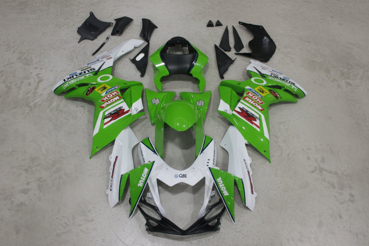 Suzuki GSXR 600 Fairings (2011-2024) Green, White at KingsMotorcycleFairings.com