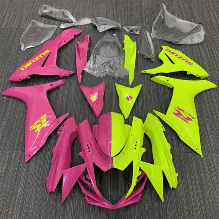 Suzuki GSXR 600 Fairings (2011-2024) Half Pink, Half Neon Yellow at KingsMotorcycleFairings.com