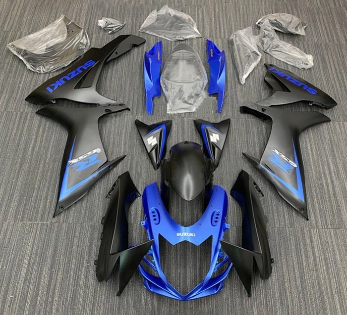 Suzuki GSXR 600 Fairings (2011-2024) Matte Blue, Matte Black at KingsMotorcycleFairings.com