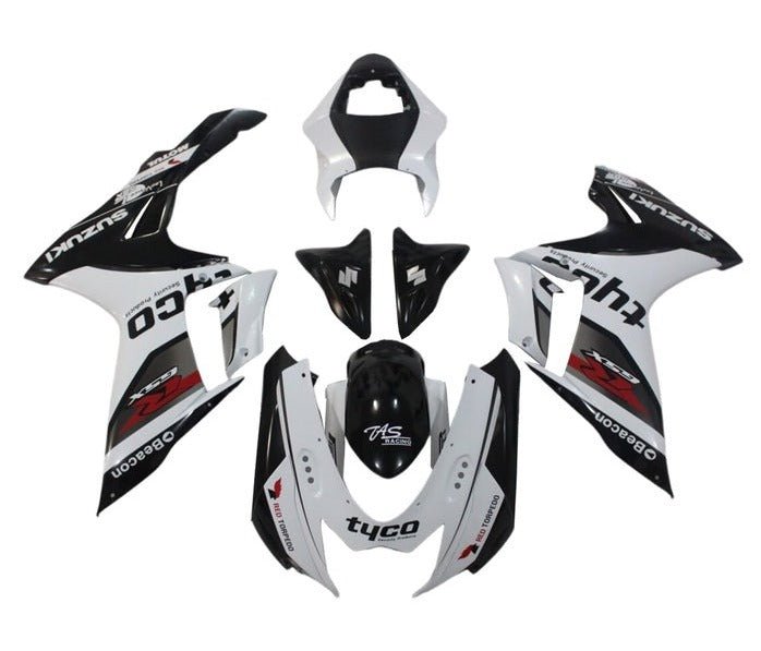 Suzuki GSXR600 Fairings (2011-2024) White, Black, Red Tyco at KingsMotorcycleFairings.com