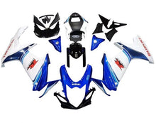Suzuki GSXR600 Fairings (2011-2024) White, Triple Blue at KingsMotorcycleFairings.com