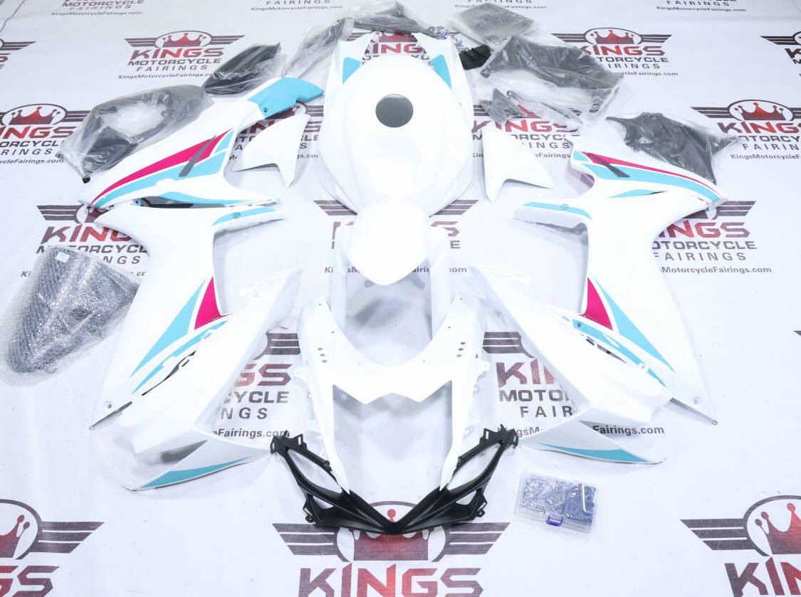 Suzuki GSXR600 Fairings (2011-2024) White, Turquoise, Pink from KingsMotorcycleFairings.com