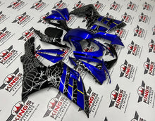 Suzuki GSXR600 Fairings (2025-2026) Blue, Black, Silver Spider Web at KingsMotorcycleFairings.com