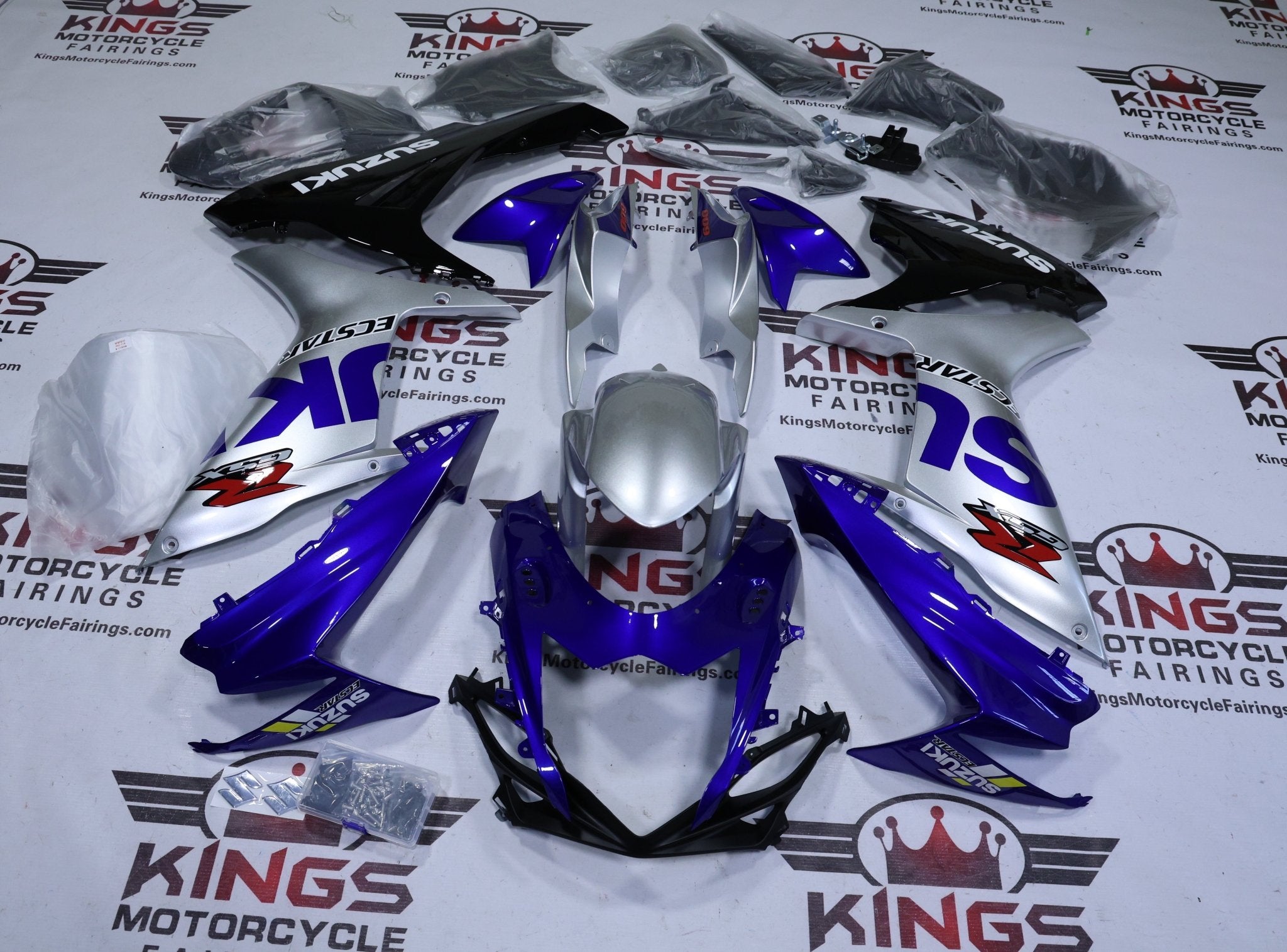 Suzuki GSXR600 Fairings (2025-2026) Blue, Silver, Black, White at KingsMotorcycleFairings.com
