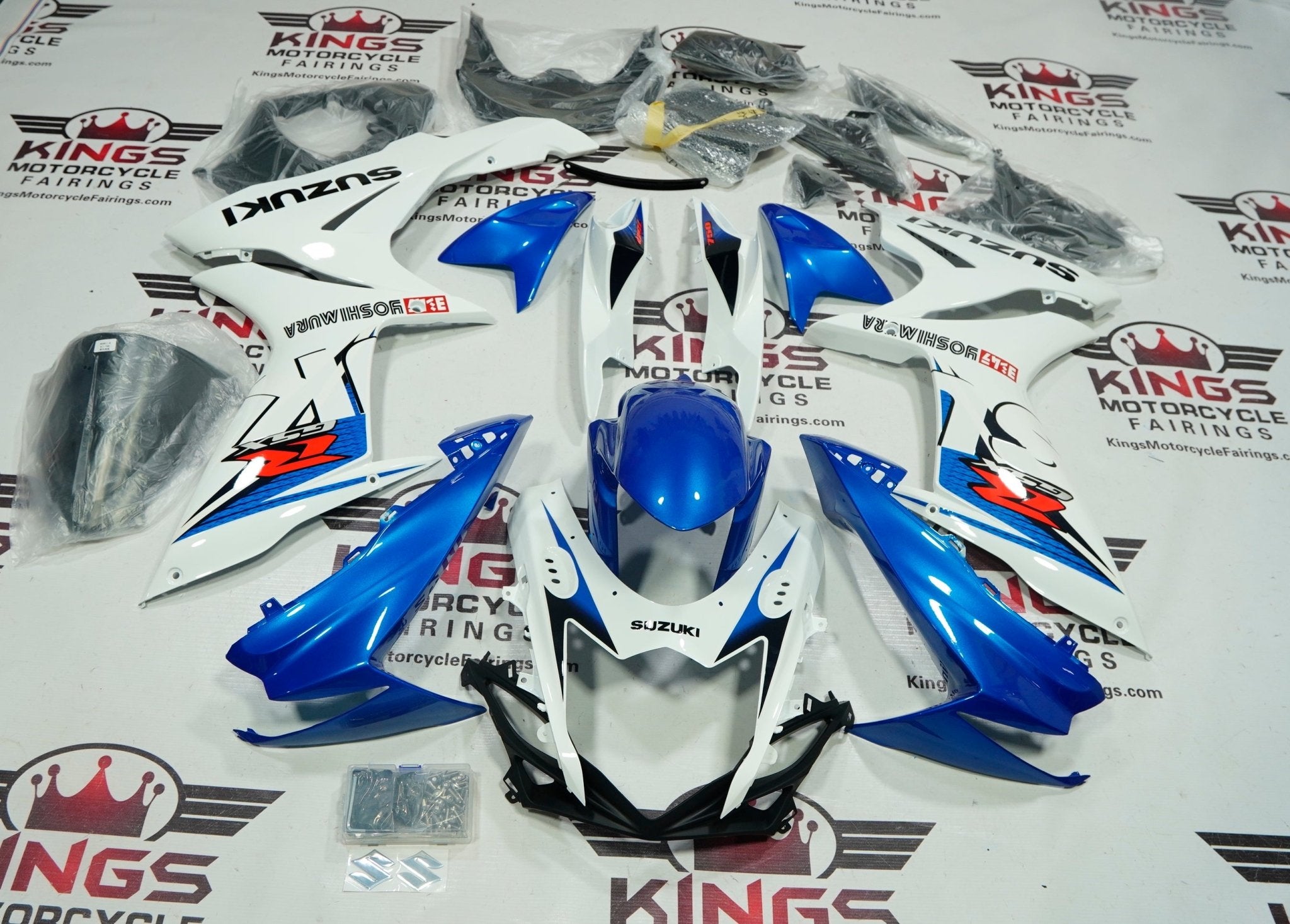 Suzuki GSXR 600 Fairings (2025-2026) Blue, White Yoshimura at KingsMotorcycleFairings.com