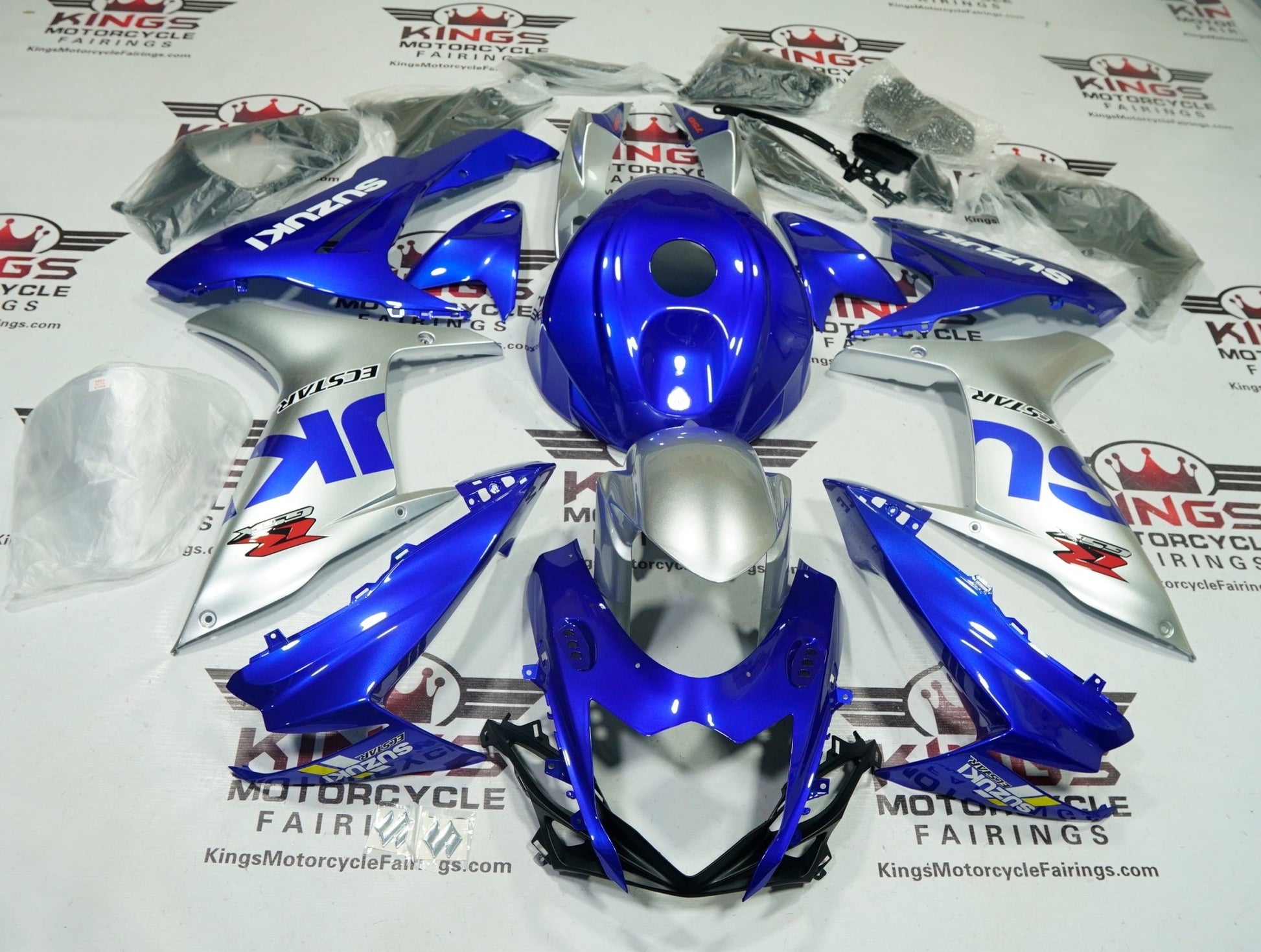 Suzuki GSXR600 Fairings (2025-2026) Silver, Blue at KingsMotorcycleFairings.com