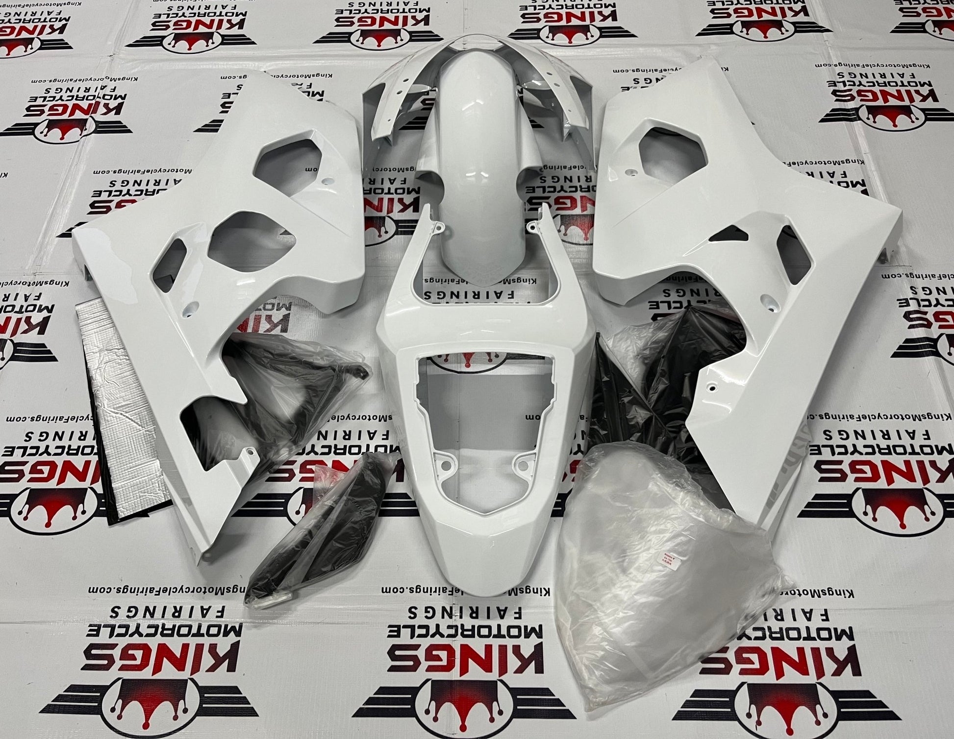 Suzuki GSXR600 (2004-2005) All White Fairings at KingsMotorcycleFairings.com 