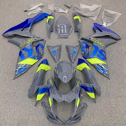 Suzuki GSXR 600 (2011-2024) Gray, Blue, Neon Yellow Fairings at KingsMotorcycleFairings.com