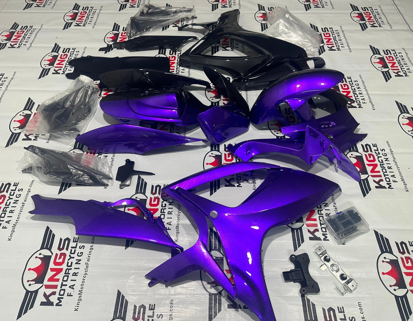 Suzuki GSX-R 750 Fairings (2006-2007) Purple, Faux Carbon Fiber at KingsMotorcycleFairings.com