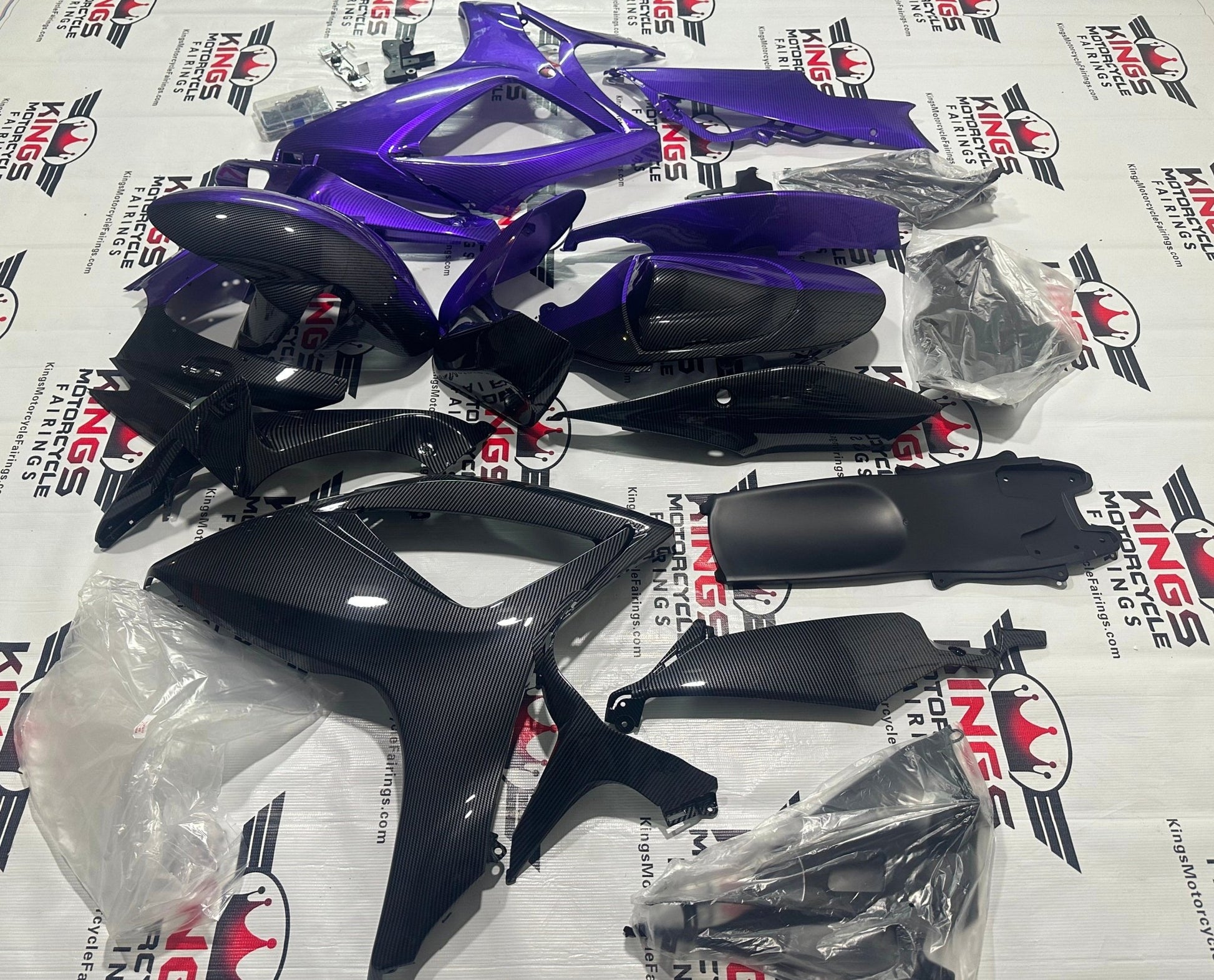 Suzuki GSXR750 Fairings (2006-2007) Purple, Faux Carbon Fiber at KingsMotorcycleFairings.com