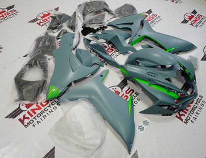Suzuki GSXR750 Fairing Kit (2025-2026) Matte Blue Gray, Lime Green at KingsMotorcycleFairings.com