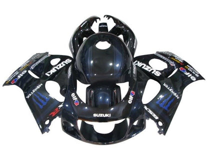 Suzuki GSXR 750 Fairings (1996-1999) Black, Dark Blue at KingsMotorcycleFairings.com