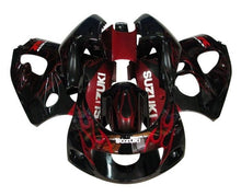 Suzuki GSXR 750 Fairings (1996-1999) Black, Red, White, Flames at KingsMotorcycleFairings.com