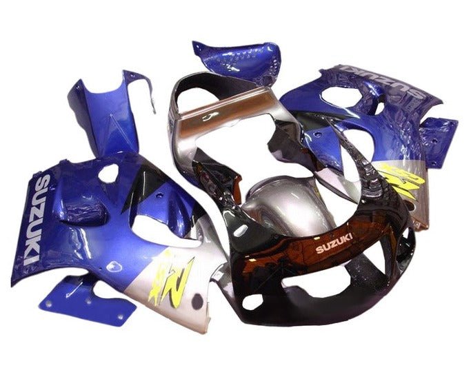 Suzuki GSXR750 Fairings (1996-1999) Blue, Silver, Black at KingsMotorcycleFairings.com