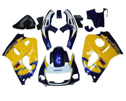 Suzuki GSXR750 Fairings (1996-1999) Yellow, Blue Tribal at KingsMotorcycleFairings.com