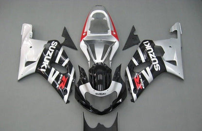 Suzuki GSXR 750 Fairings (2000-2003) Black, Silver Stripe, Red at KingsMotorcycleFairings.com