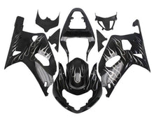 Suzuki GSXR 750 Fairings (2000-2003) Black, White Flames at KingsMotorcycleFairings.com