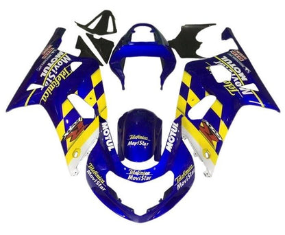 Suzuki GSXR750 Fairings (2000-2003) Blue, Yellow Checker at KingsMotorcycleFairings.com