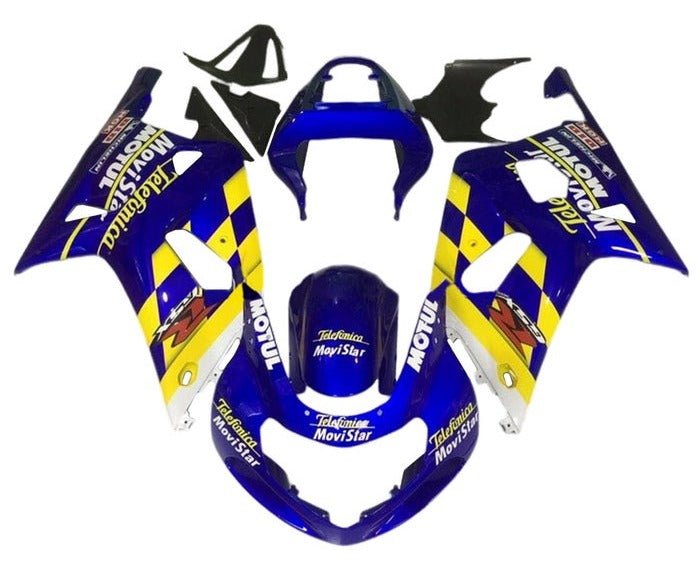 Suzuki GSXR 750 Fairings (2000-2003) Blue, Yellow Checker at KingsMotorcycleFairings.com
