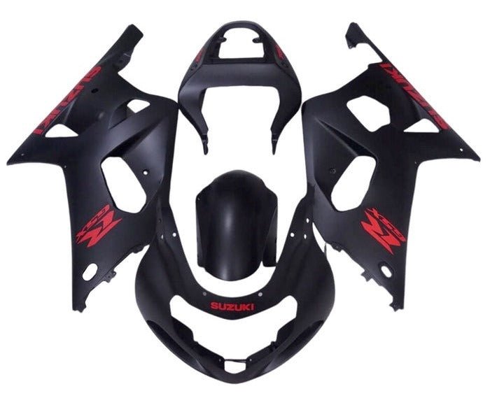 Suzuki GSXR 750 Fairings (2000-2003) Matte Black, Red at KingsMotorcycleFairings.com
